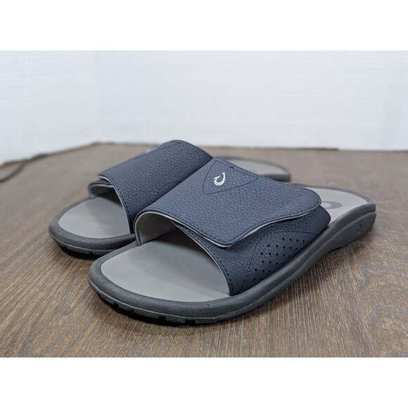 OluKai Nalu Slide Sandals Mens 8 Navy Gray Adjustable Strap Logo Lightweight main image 14